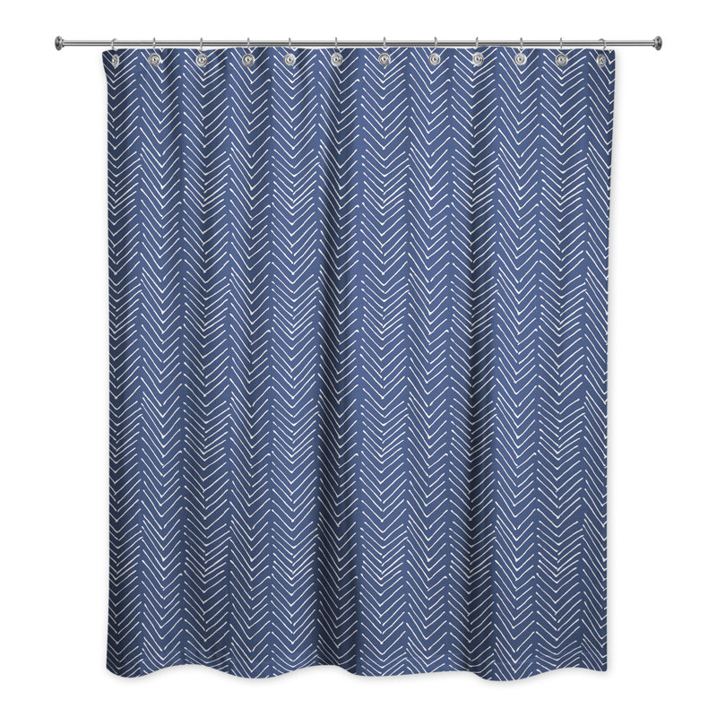 Rideau de douche simple Brierley, Bleu marine