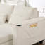 Convertible beige 63 po avec tissu en velours côtelé, porte-gobelet, porte-téléphone et rangement latéral: méridienne, velours côtelé doux, supports-294123616