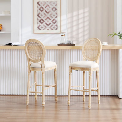 Set Of 2 Bar Chairs, Upholstered Chairs For Living Room, Kitchen, Restaurant