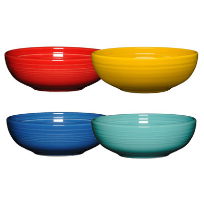 Fiesta Mixed Vibrant Bistro Coupe 7 5/8-Inch 38OZ Medium Bowls, Set of 4