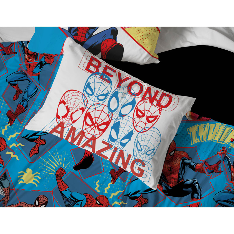 Ensemble de lit Spiderman Beyond Amazing 60Th Anniversary avec taie décorative, Lit simple