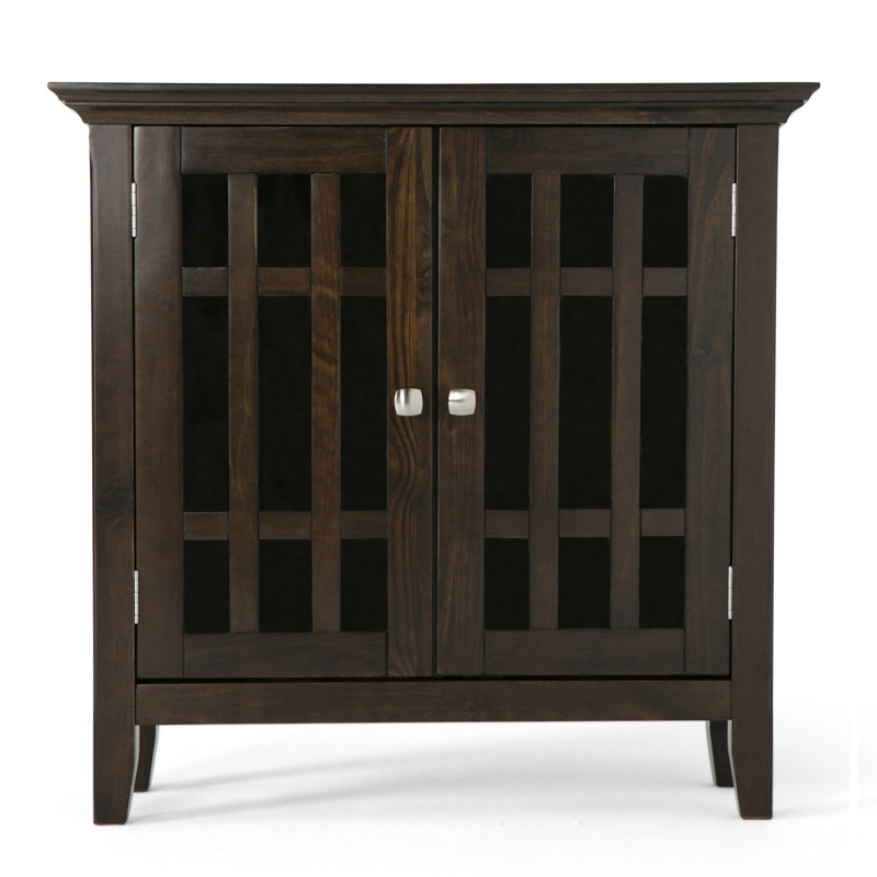 Bedford Dark Tobacco Brown Pine 32" Low Storage Cabinet