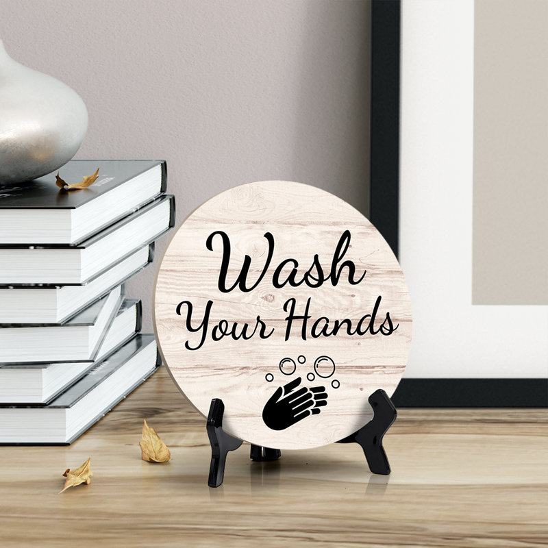 Enseigne de table Wash Your Hands