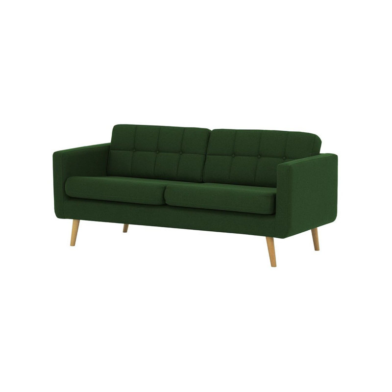 Schuster 3 Seater Upholstered Sofa, Green
