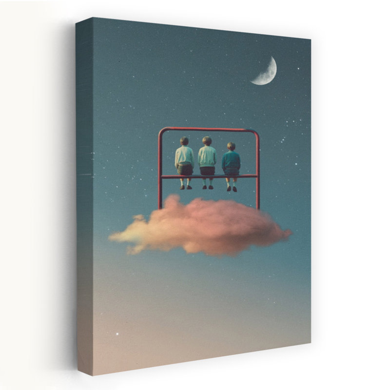 Contemporary Art Dreamy Retro Surreal Landscape Nature Wall Art by Daniel Donocik - Wrapped Canvas Print