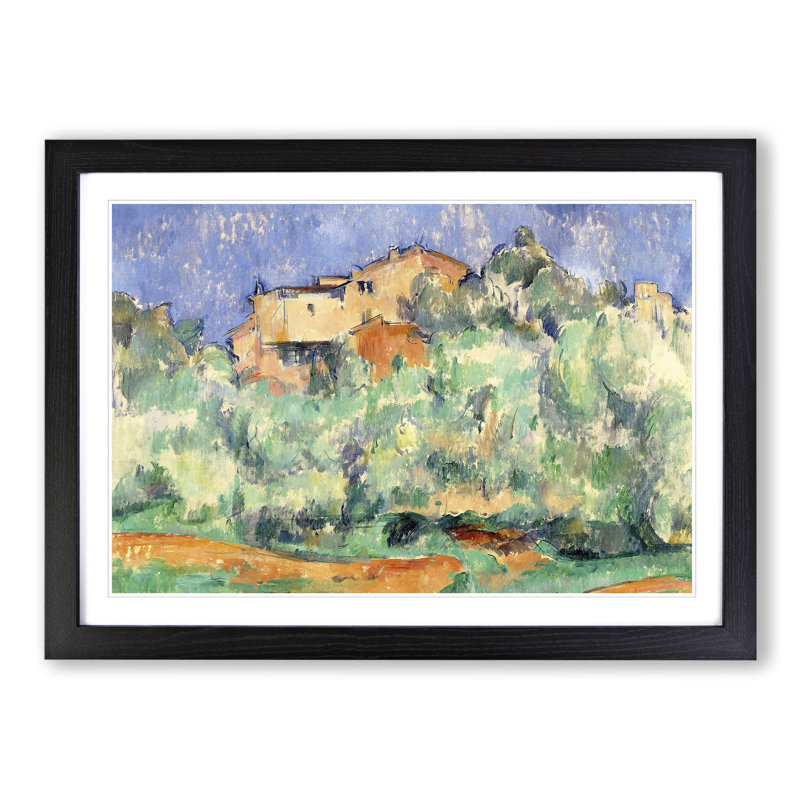 The Farm of Bellevue by Paul Cezanne - Picture Frame Painting, Black, 36cm H x 48cm W x 2cm D