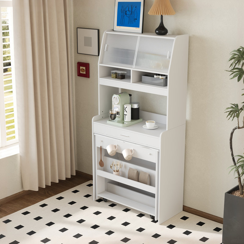 Table de salle à manger extensible de 15 à 66 po pour 4-6, table de salle à manger rectangulaire extensible avec feuilles amovibles, armoire multifonctionnelle avec tablette de rangement et crochets latéraux pour petits espaces