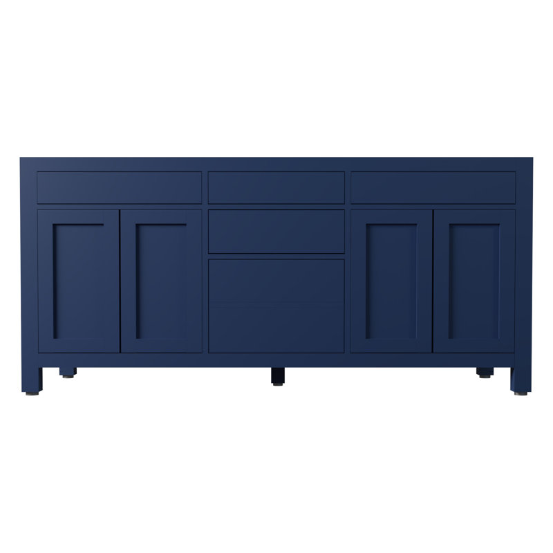 Dayton 72'' Double Bathroom Vanity Base Only, Navy Blue