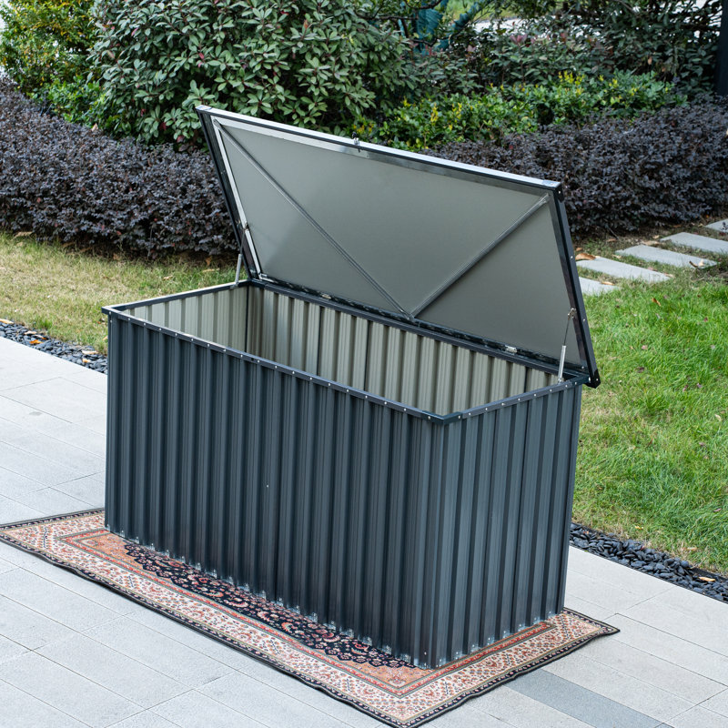 Coffre de terrasse verrouillable en acier résistant à l'eau de 312 gallons