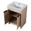 Meuble-lavabo de 24 po autoportant avec portes à fermeture en douceur, chêne, contreplaqué, tablettes réglables pour une organisation gracieuse