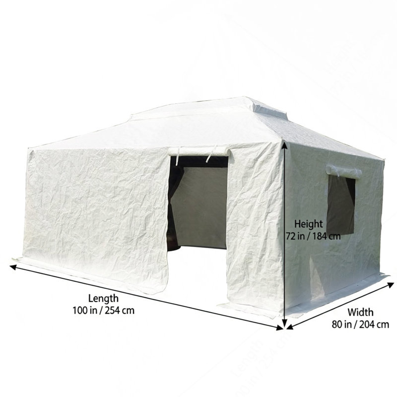 12' x 14' All-Weather Winter Gazebo Cover for Hardtop Gazebos, Waterproof Protective Enclosure with Sidewalls, Zippered Doors & Mesh Windows
