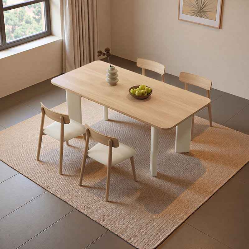 Table de salle à manger Elegant French, H 29,52 po x l 62,99 po x P 31,49 po, 5 pièces: table, 4 chaises