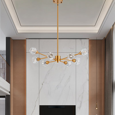 Lustre moderne, luminaire suspendu encastré en cristal Luminaire suspendu pour îlot de cuisine