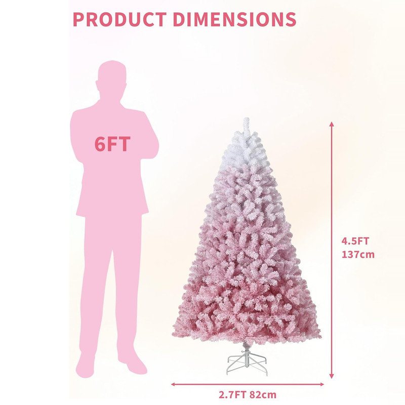 Lighted Artificial Christmas Tree, 1.4m H