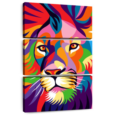 Portrait de lion coloré Brampt