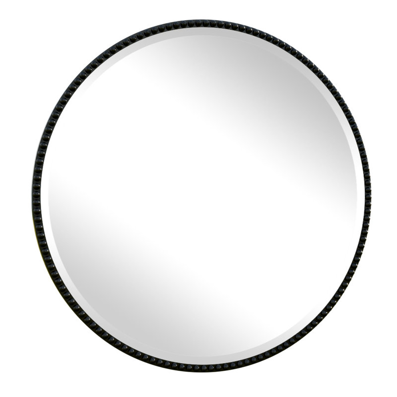 Miroir décoratif rond, Noir, 28 po x 28 po