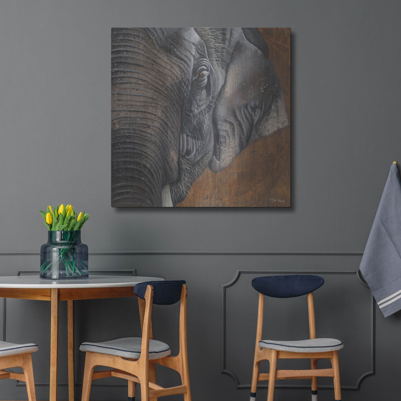Bungalow rose «The Gentlest Giant» par Britt Hallowell, art mural en métal, H 36 po x l 36 po