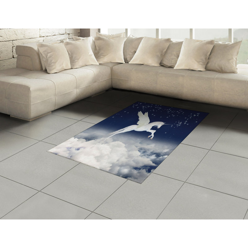 Tapis décoratif à longs poils en fibre de polyester à haute densité Fantasy, Rectangle— 4 pi x 5 pi 8 po