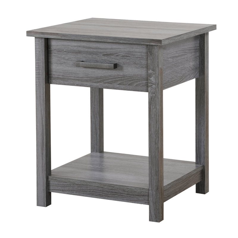 Élégante table de chevet contemporaine en bois Sandle, Gris