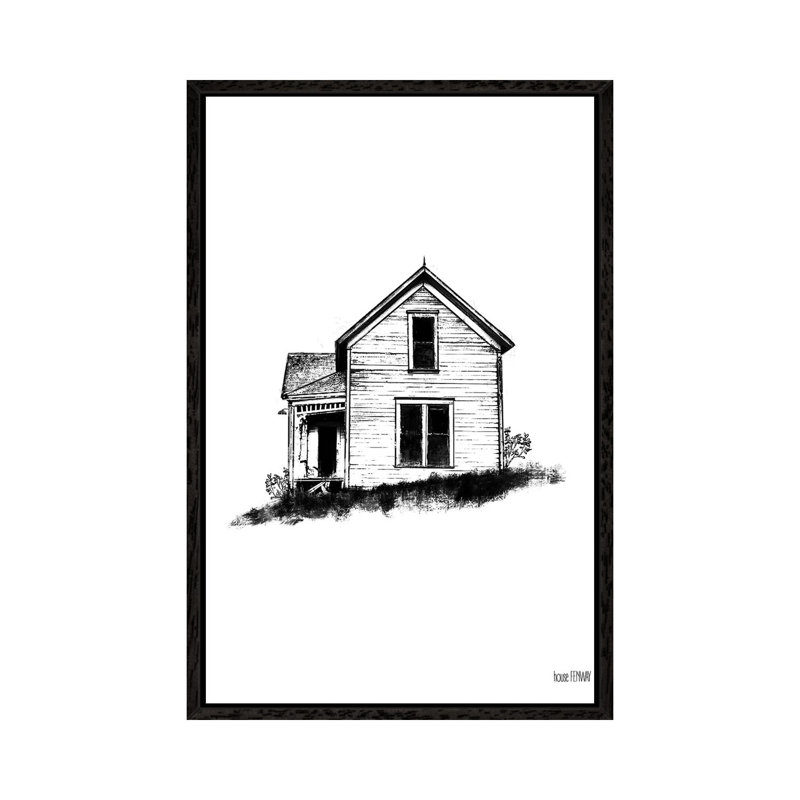 Farmhouse II by House Fenway - Print on Canvas, 101.6cm H x 66.04cm W x 3.81cm D, Black Framed