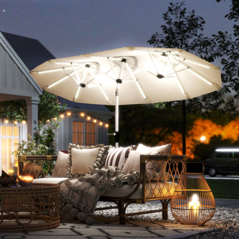 Outsunny Garden Parasol,  Cream White