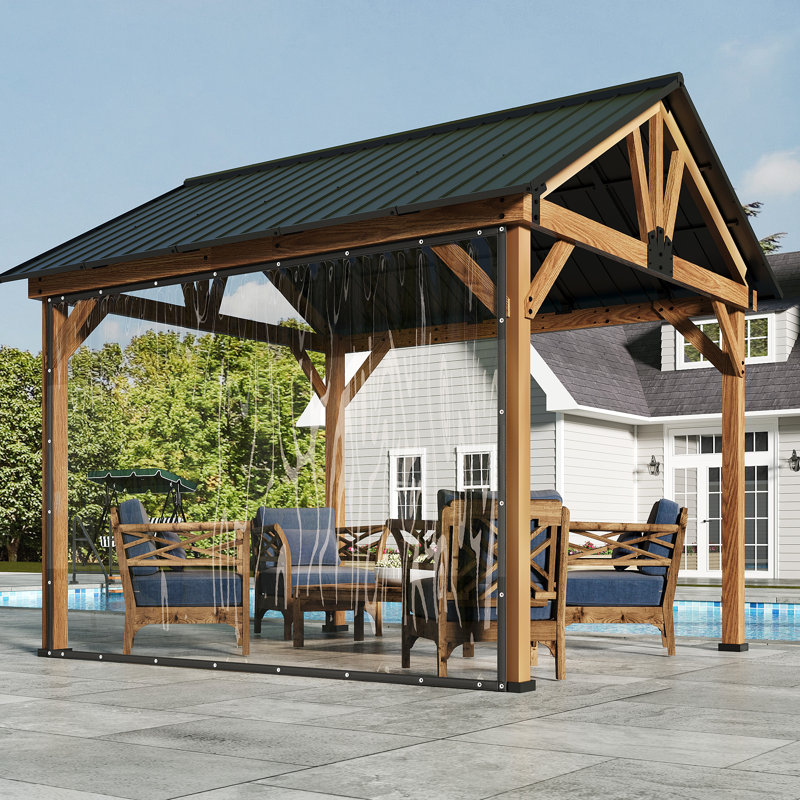 Rideau d'extérieur transparent résistant aux intempéries | Écran d'intimité multi-tailles et solution occultante pour pergola, porche et pavillon de jardin