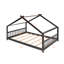 Lit double en bois pleine grandeur, espresso