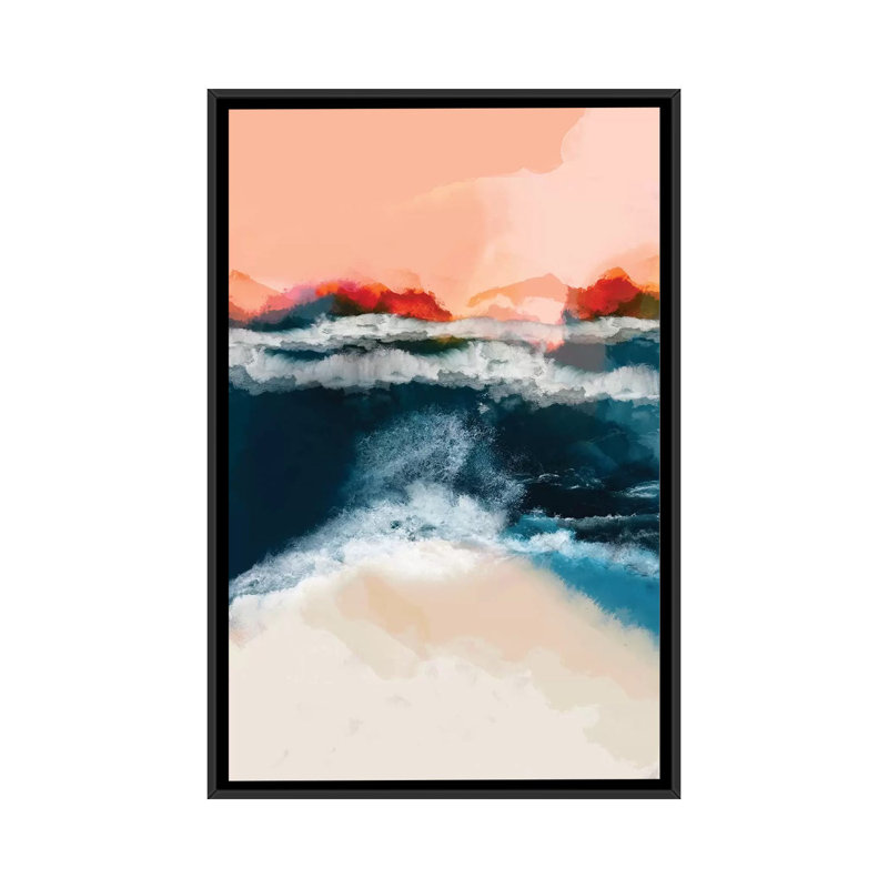 «Waterw World I» par Ana Rut Bré - impression d'art graphique, H 26 po x l 18 po x 1,5 po, Toile avec cadre noir, Aucun mat