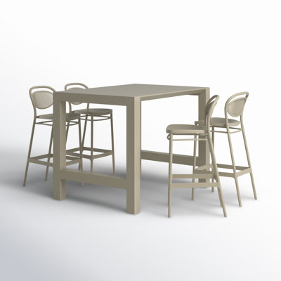 Farrah 4 - Person 39'' Long Bar Height Dining Set