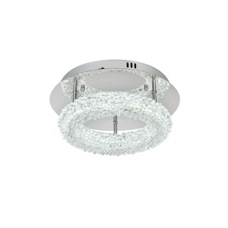 Bridgeton LED Semi Flush Mount, Chrome, 5.5" H x 14" W x 14" D