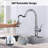 Kitchen Faucet With Pull-Down Sprayer, Stainless Steel Single-Handle Kitchen Sink Faucet With Deck For Rvs, Farmhouses, Laundry Sinks-114398729