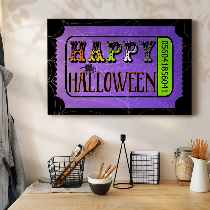 Toile tendue Happy Halloween, H 40 po x l 60 po
