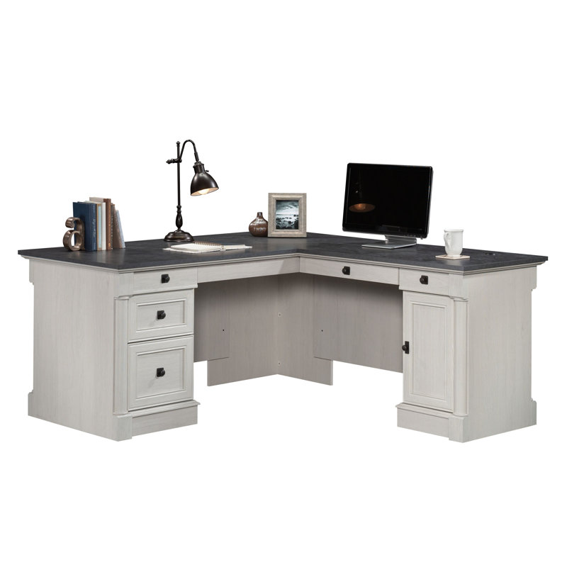 Bureau d'écriture rectangulaire l 68,74 po Jillyan, Noir / blanc