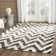Vandermark Hand Tufted Wool/Cotton Geometric Rug in Ivory/Charcoal