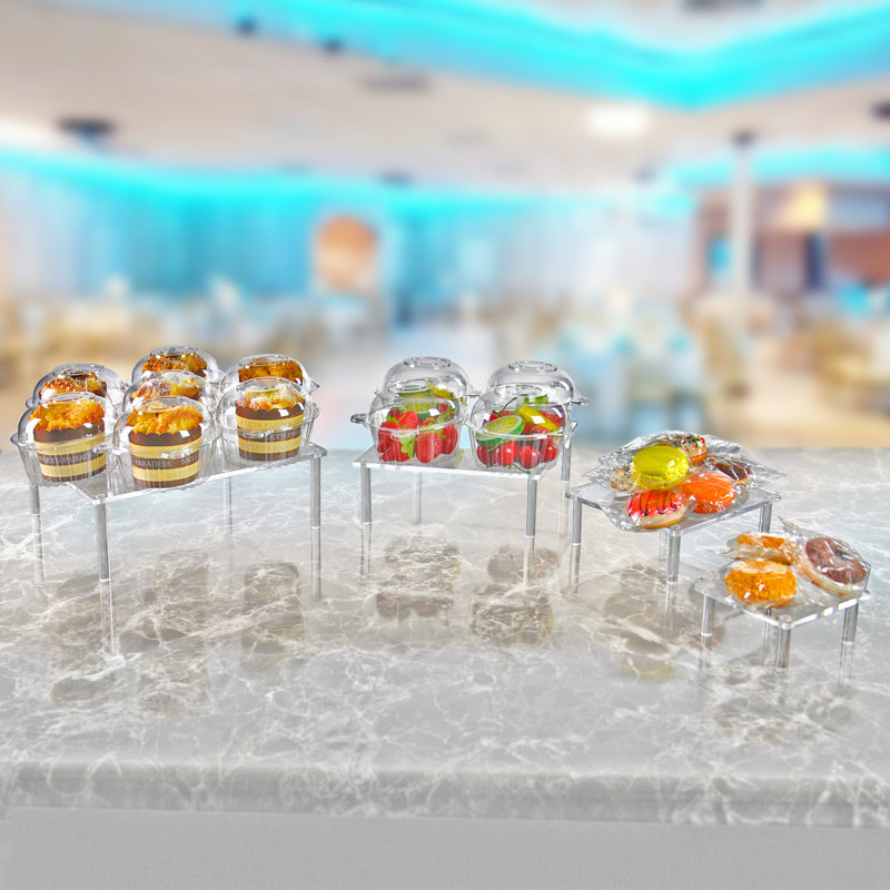 Clear Acrylic Square Riser Set for Countertop Display