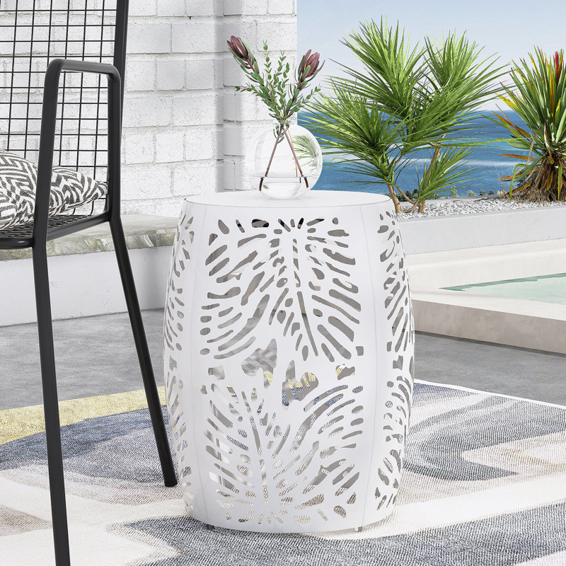 Table de bout en métal - Grand, Blanc