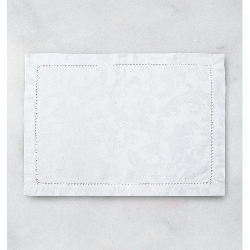 Acanthus Cotton Rectangle Placemats, White