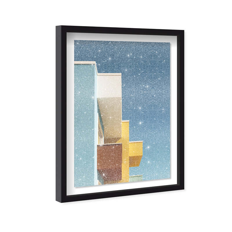 Orthogonal Sky View Framed Graphic Art, 16.5"H x 11.5"W, Black Shadowbox