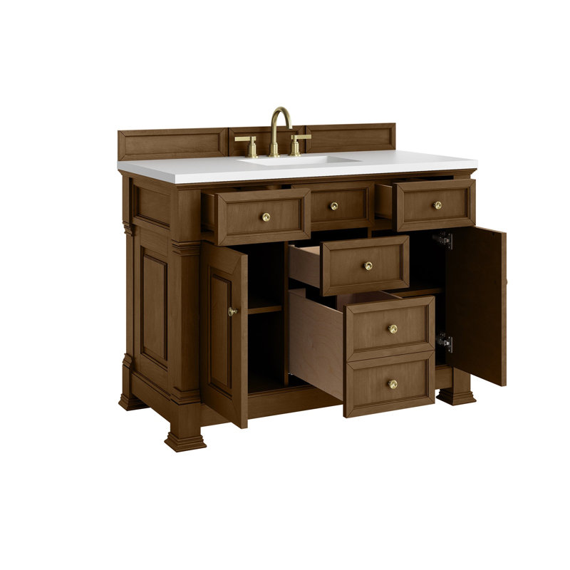 Brookfield 47.75'' W Single Bathroom Vanity Base, Honey Oak