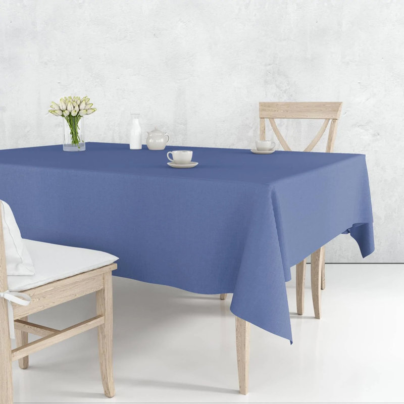 Disposable Plastic Premium Tablecloth Heavyweight Rectangle 54" x 108", Blue, 1