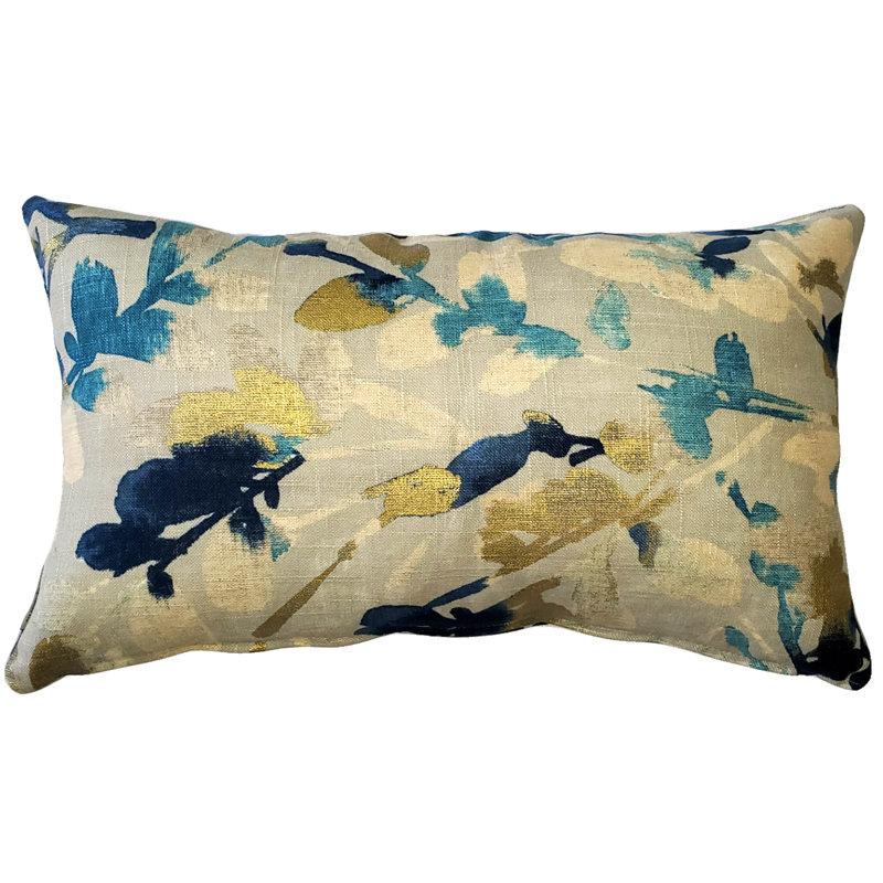 Floral Linen Throw Pillow
