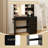 Vanity Desk with 3-Color Lights and Power Outlets-1808293079