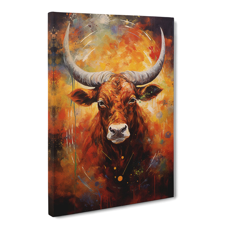 Taurus Zodiac Action Painting - Print, 60cm H x 40cm W x 3cm D
