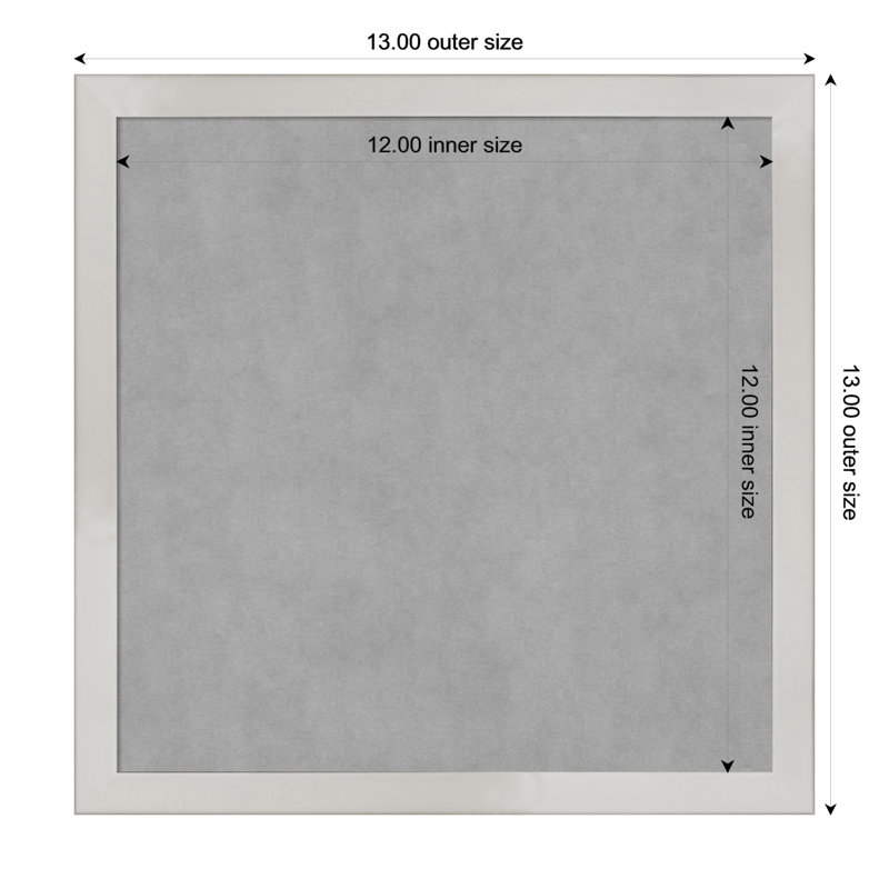 Tableau magnétique à cadre argenté Svelte, H 13 po x l 13 po
