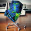Vitrail fractal bleu vert - coussin imprimé abstrait-30617376-30617380