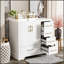 Meuble-lavabo traditionnel de 36 pouces avec lavabo en céramique, armoire blanche, portes à fermeture douce et tiroirs pour un rangement élégant
