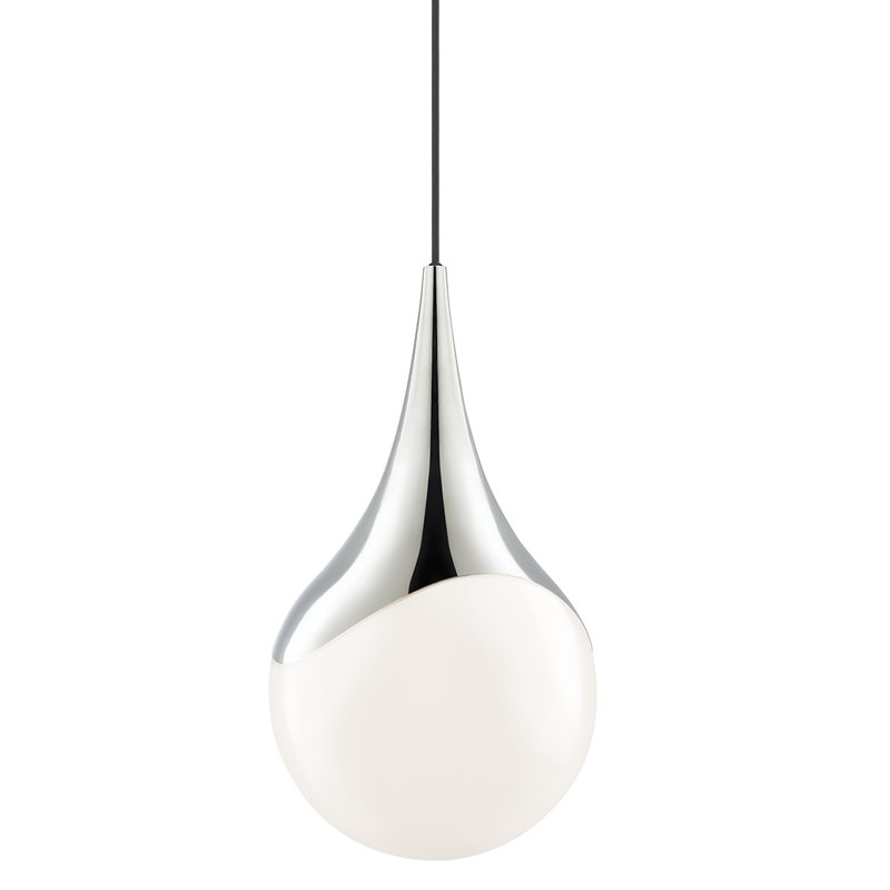 Ariana 1 - Light Single Pendant, Polished Nickel, 19.25" H x 10.5" W x 10.5" D