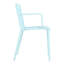Fauteuil 4 pièces en plastique toutes saisons avec design ergonomique, bleu, capacité de charge élevée, patins antidérapants, pour siège d'invité de dernière minute dans les espaces commerciaux-318395348