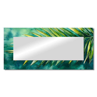 Green Tropical Safari Palms II - Palms & Palm Trees Mirror Wall Decor - Printed On Metal