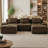 117" Boneless U-Shaped Modular Sectional Sofa with Ottoman, 3-Seater Corduroy Couch with Tufted Design, Deep Seating Cloud Sofa, No Assembly Required & Anti-Slip Base-2010594301